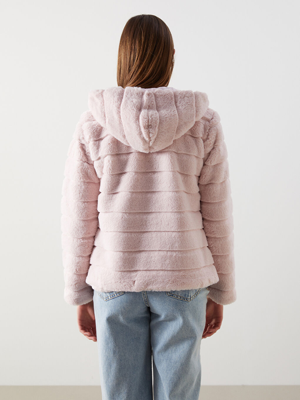 Hooded Women's Plush Coat-4