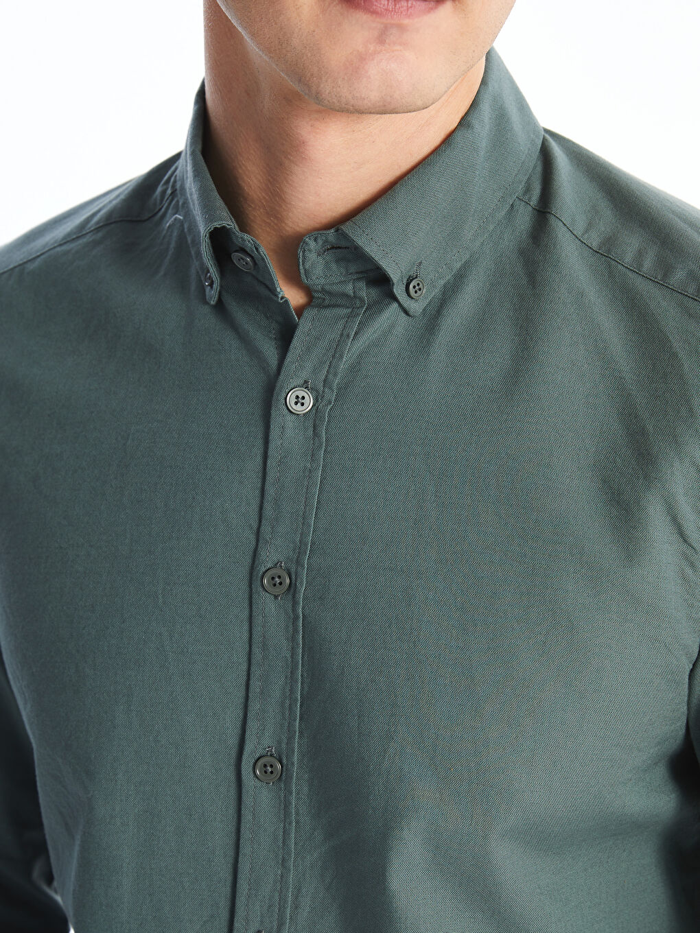 LCWAIKIKI Classic Slim Fit Long Sleeve Oxford Men's Shirt -W52940Z8-SWL