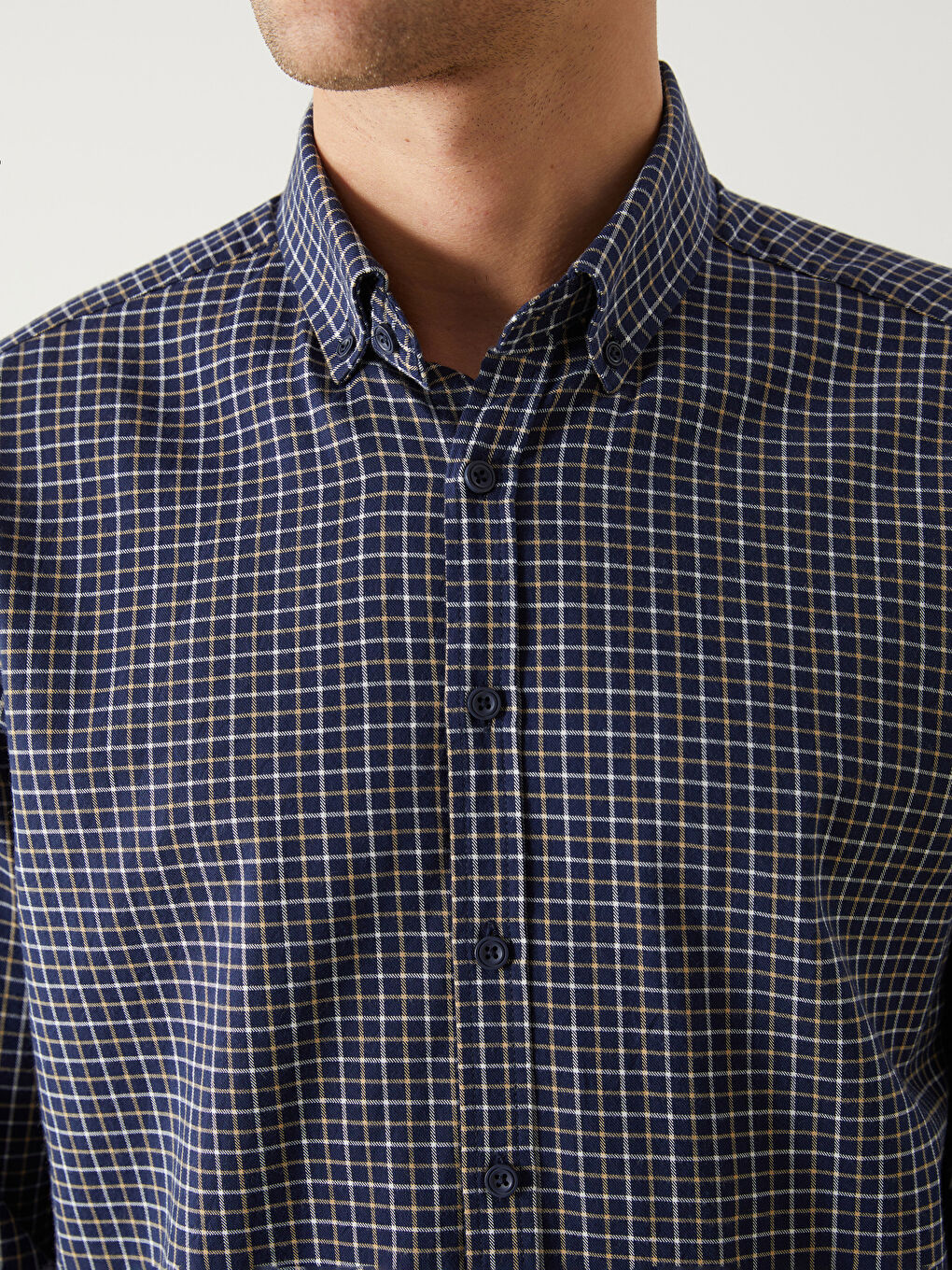 SOUTHBLUE Slim Fit Long Sleeve Plaid Poplin Men's Shirt -W4LP92Z8-RFH