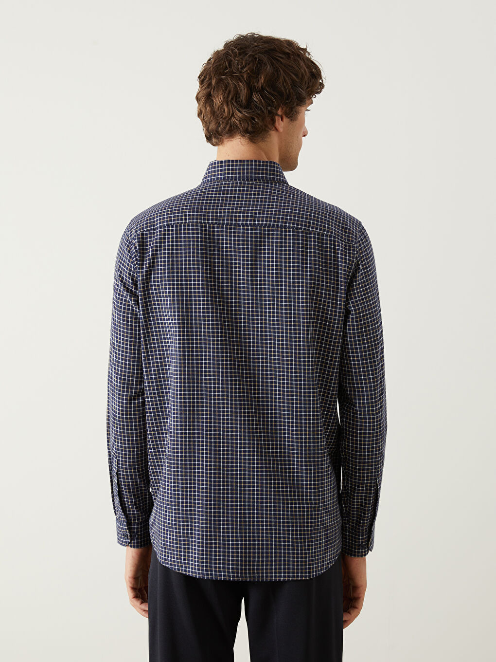 SOUTHBLUE Slim Fit Long Sleeve Plaid Poplin Men's Shirt -W4LP92Z8-RFH