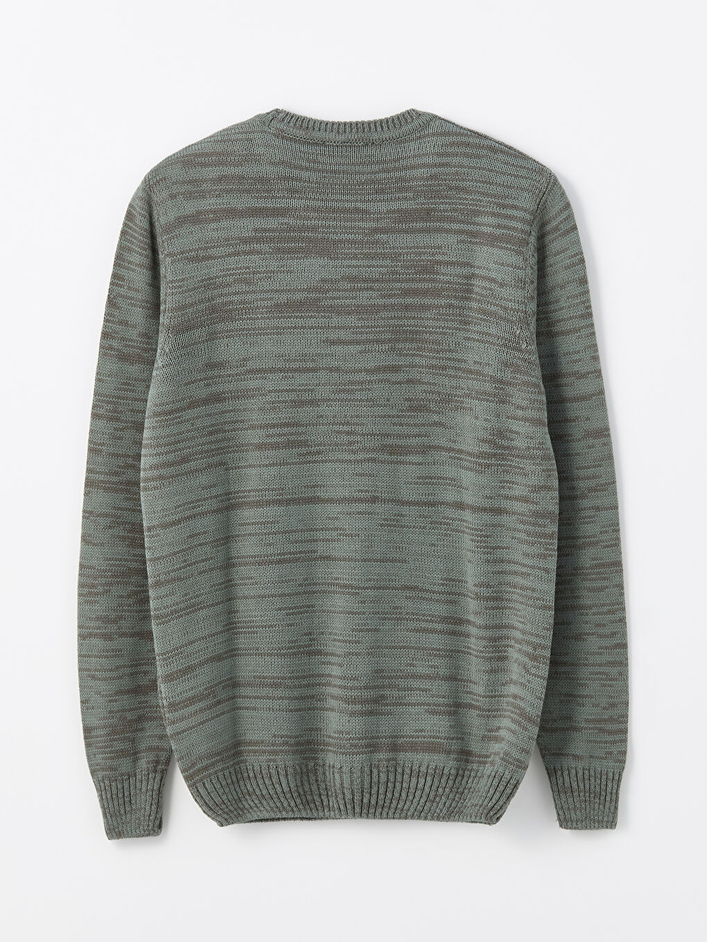 Yeşil Bisiklet Yaka Desenli Erkek Triko Kazak-11