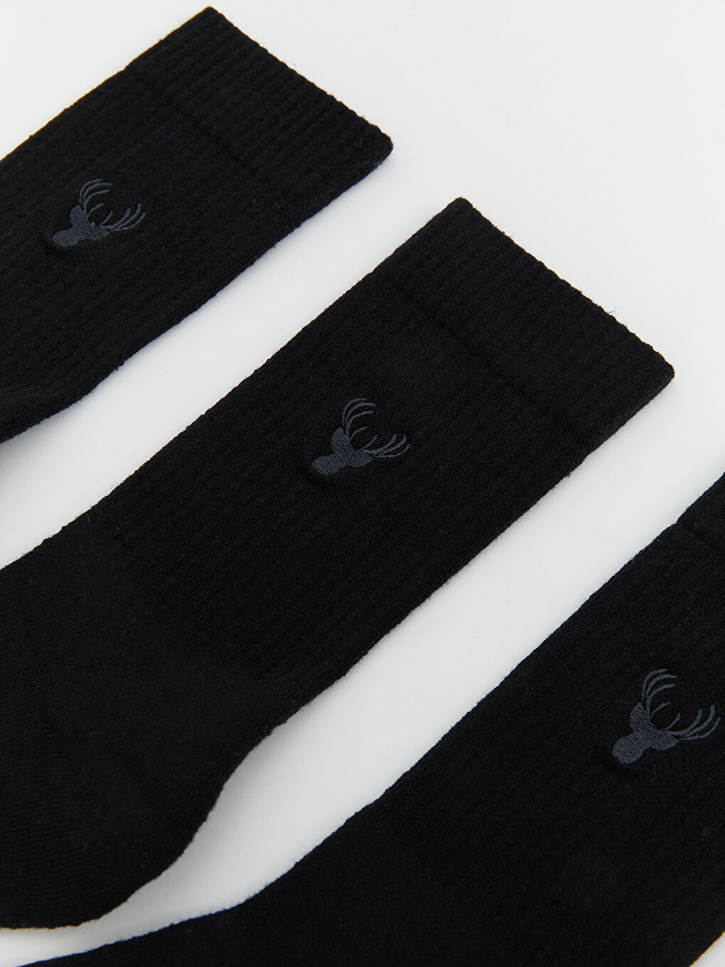 Siyah Nakışlı Erkek Soket Çorap 3'lü-1