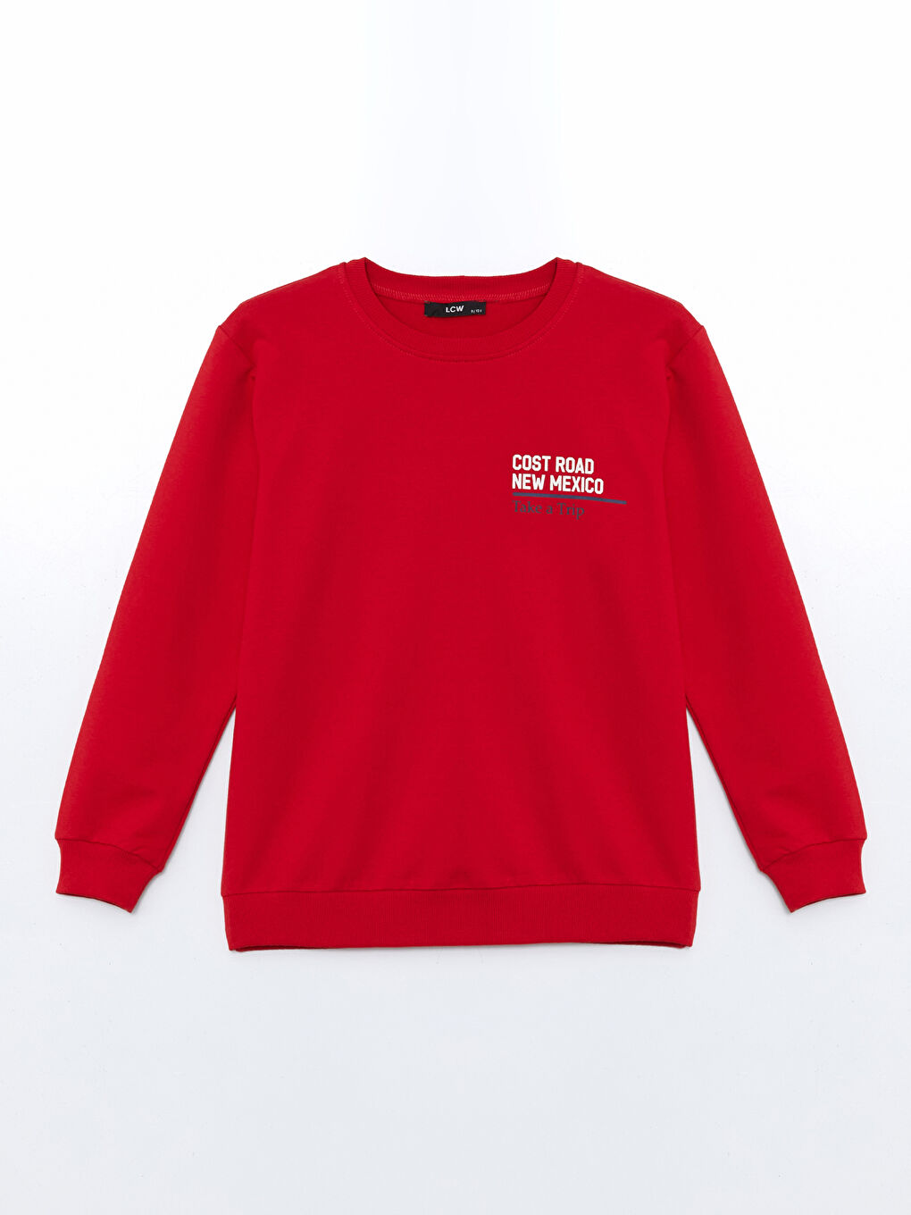 Kırmızı Bisiklet Yaka Baskılı Erkek Çocuk Sweatshirt