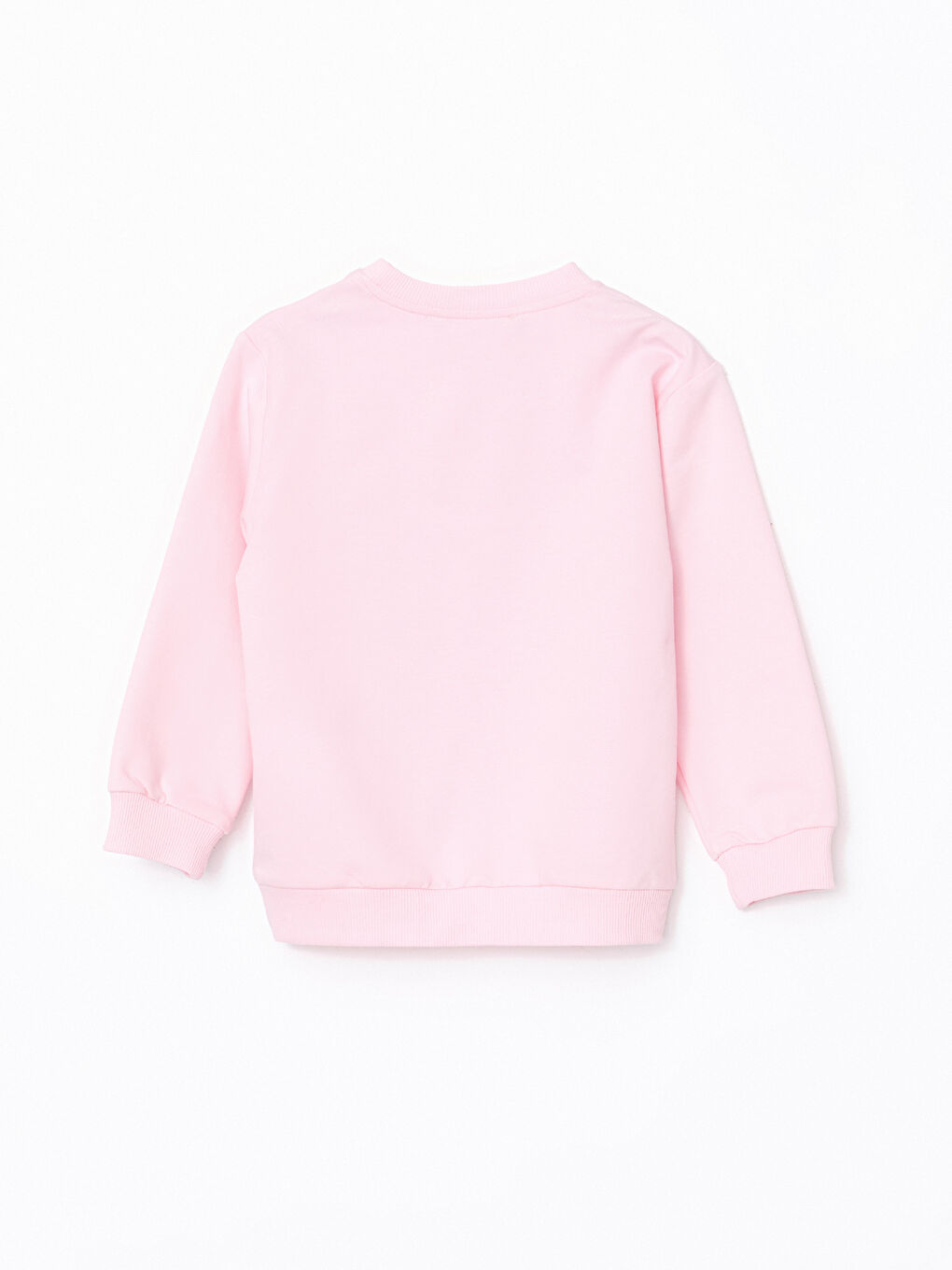 LCW Kids Pembe Bisiklet Yaka Baskılı Kız Çocuk Sweatshirt - 3