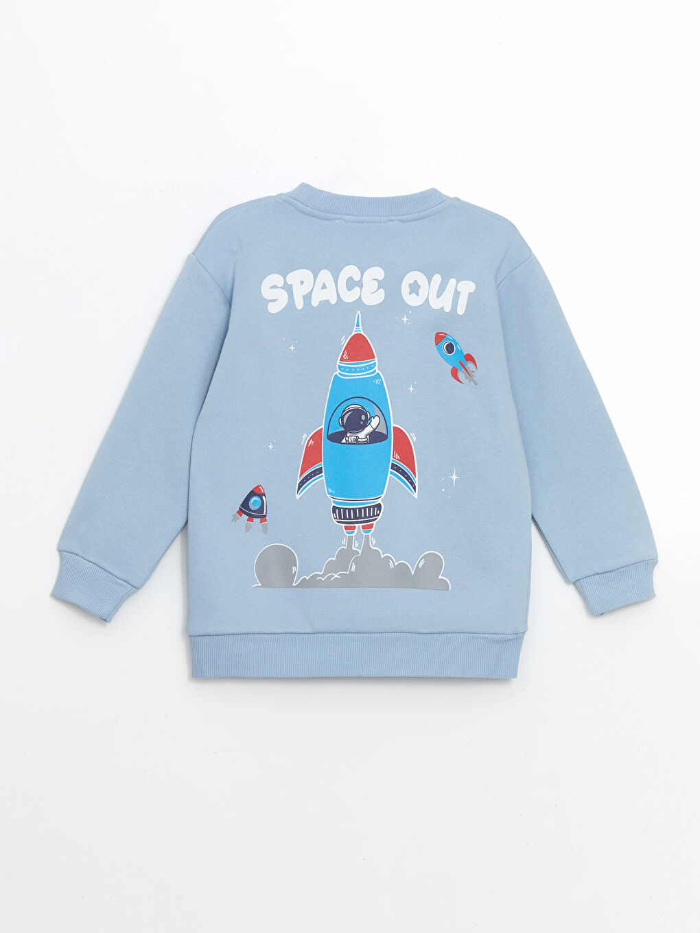 LCW Kids Mavi Bisiklet Yaka Baskılı Erkek Çocuk Sweatshirt - 1