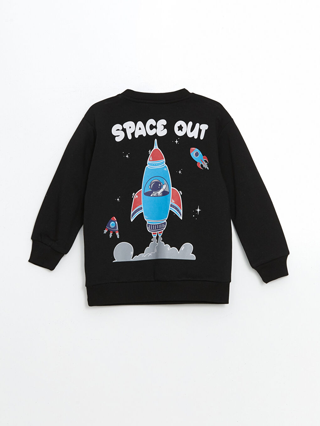 LCW Kids Siyah Bisiklet Yaka Baskılı Erkek Çocuk Sweatshirt - 1