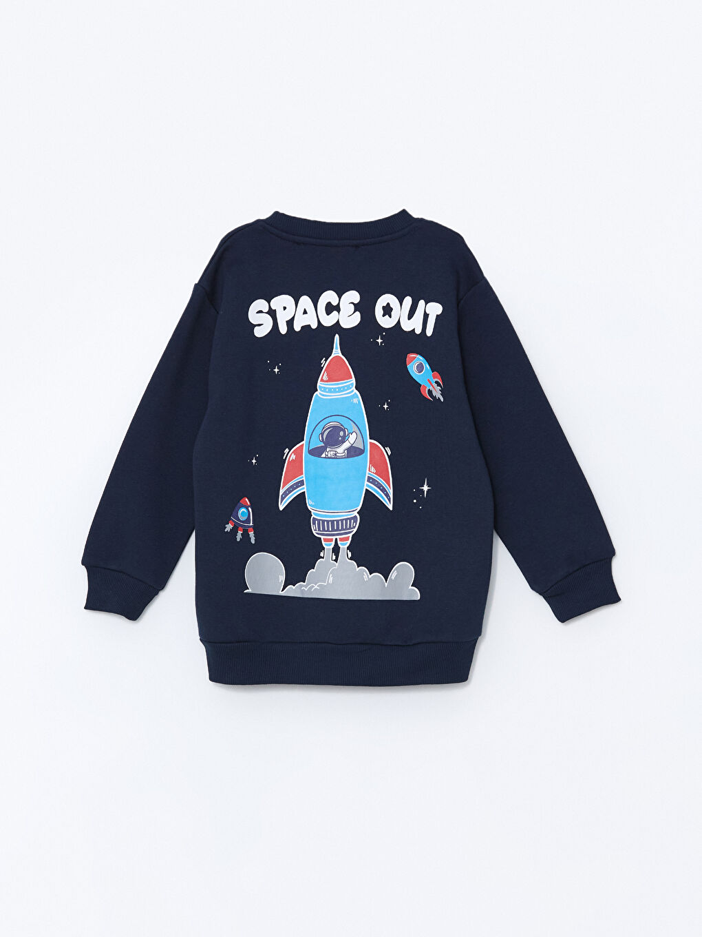 LCW Kids Lacivert Bisiklet Yaka Baskılı Erkek Çocuk Sweatshirt - 2