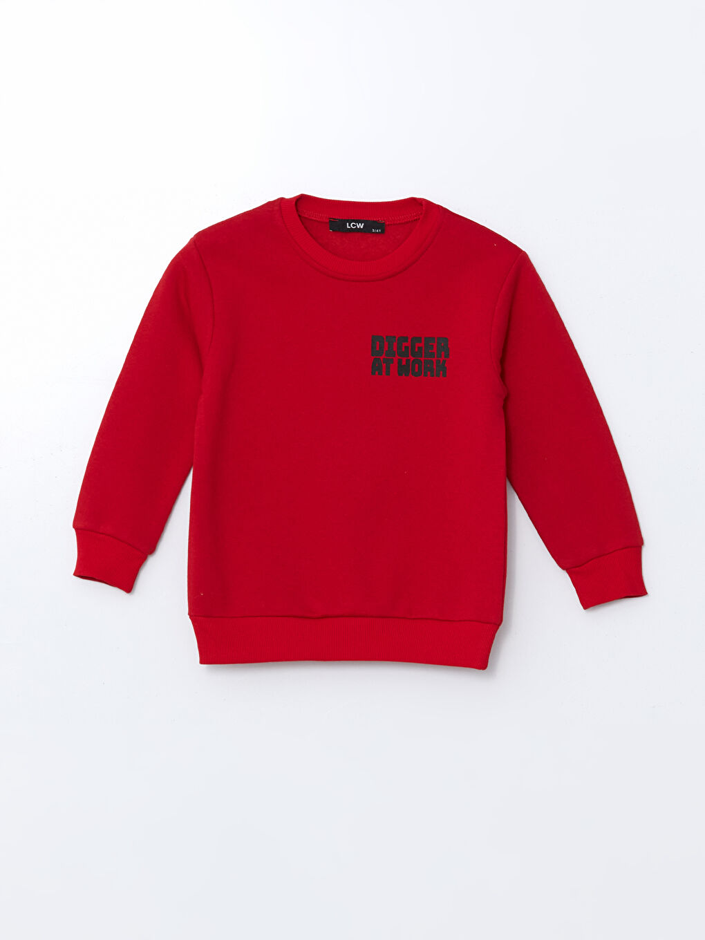 Kırmızı Bisiklet Yaka Baskılı Erkek Çocuk Sweatshirt