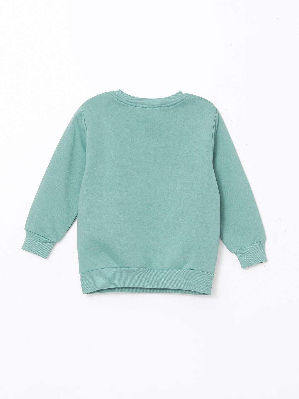 LCW Kids Yeşil Bisiklet Yaka Baskılı Kız Çocuk Sweatshirt - 1