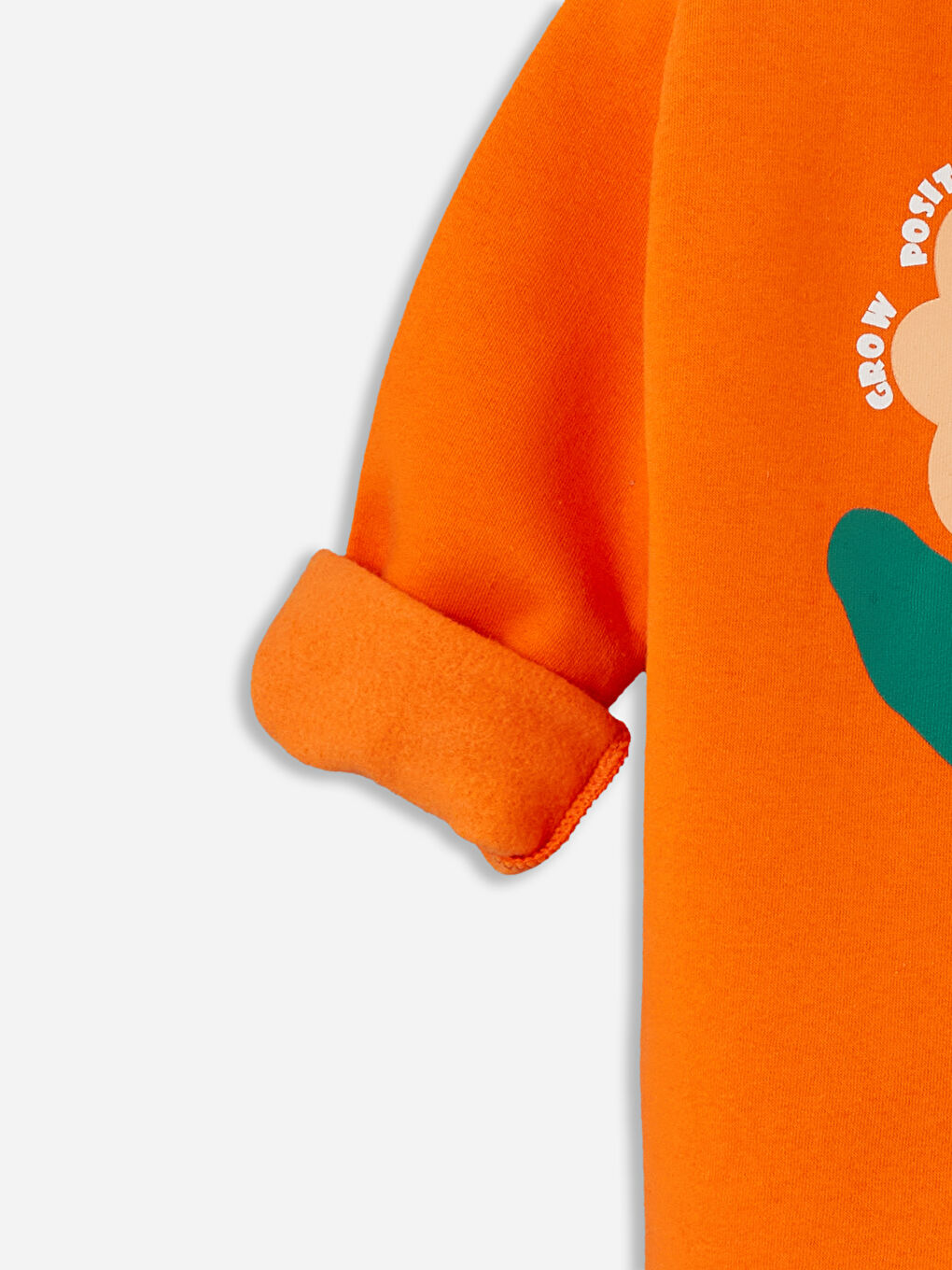 Turuncu Bisiklet Yaka Baskılı Kız Çocuk Sweatshirt-1