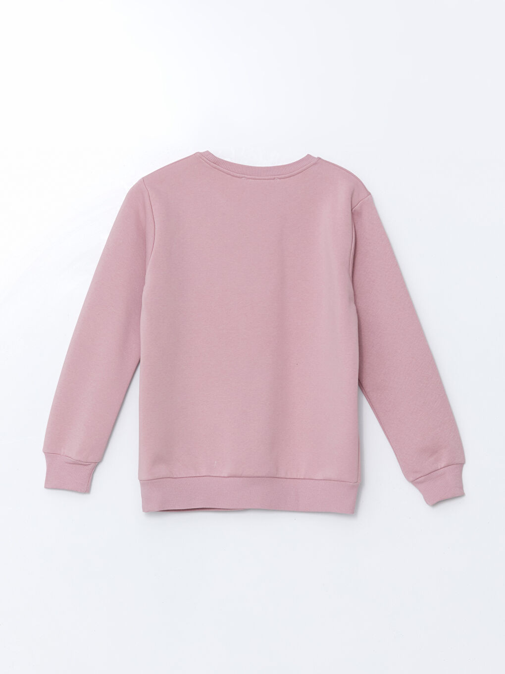 LCW Kids Pembe Bisiklet Yaka Baskılı Kız Çocuk Sweatshirt - 1