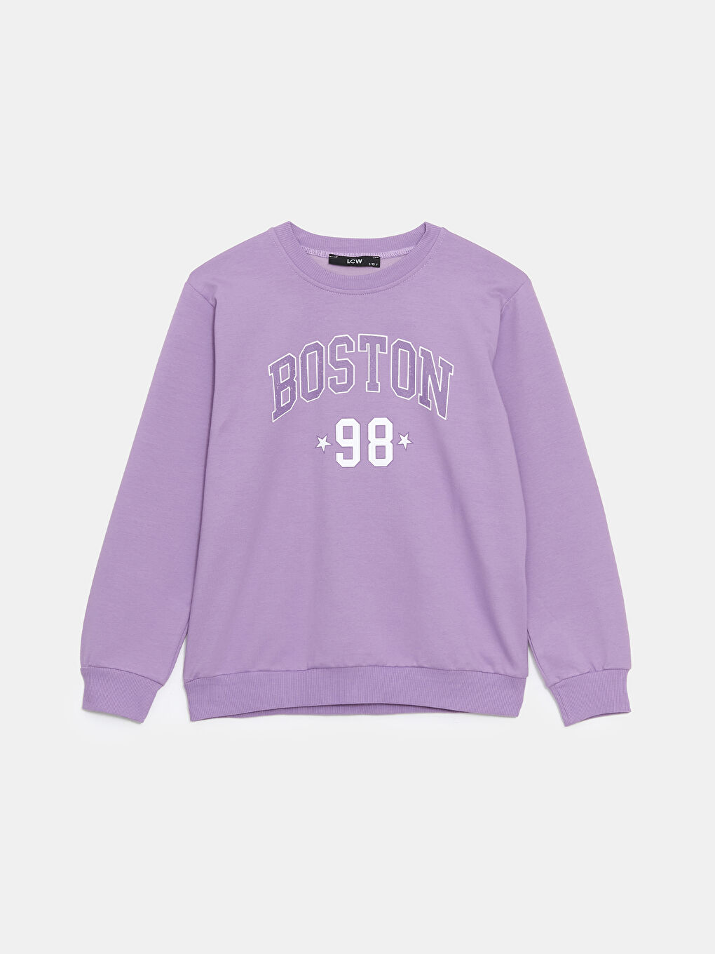 Lila Bisiklet Yaka Baskılı Kız Çocuk Sweatshirt