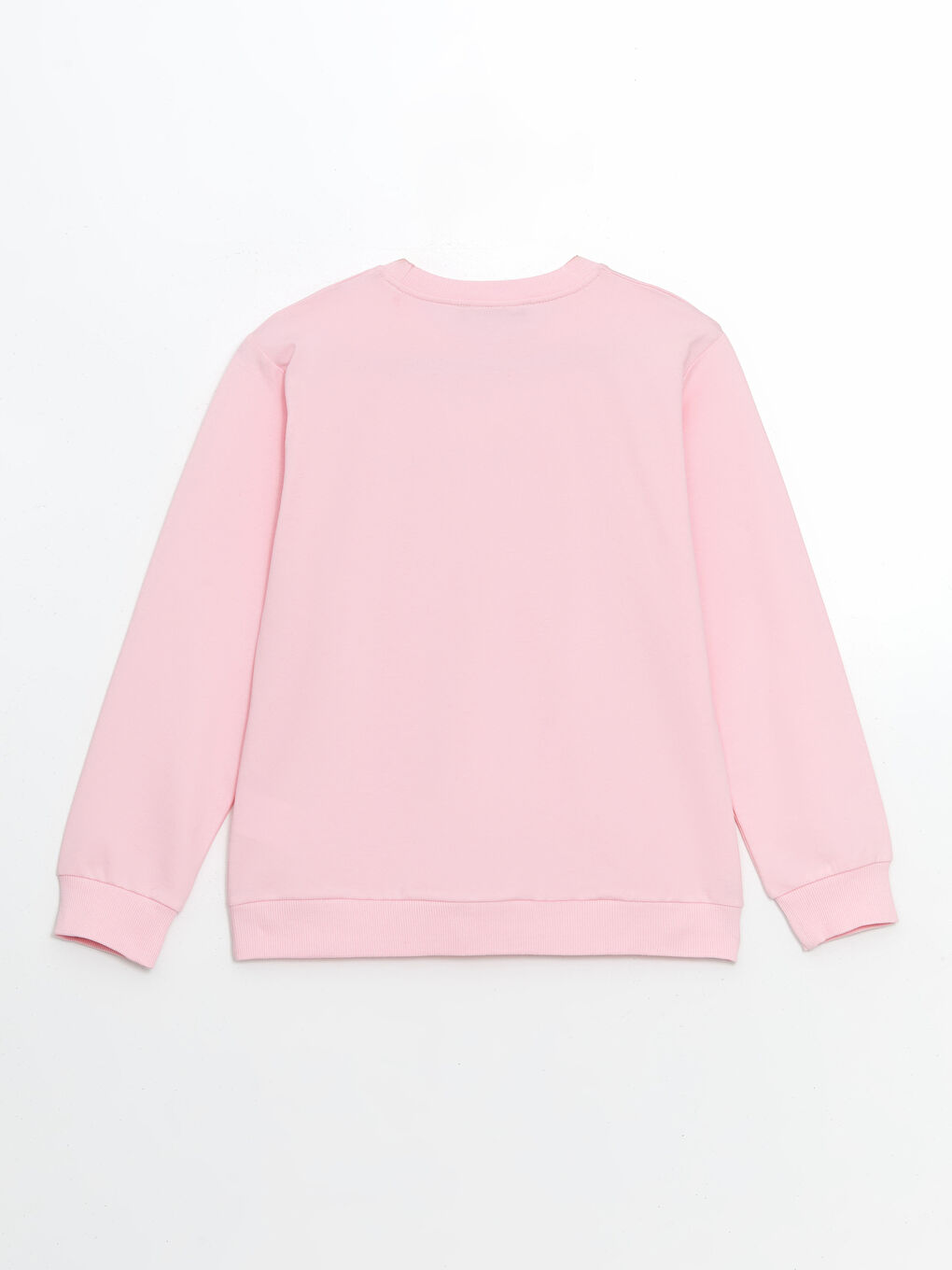 LCW Kids Pembe Bisiklet Yaka Baskılı Kız Çocuk Sweatshirt - 1