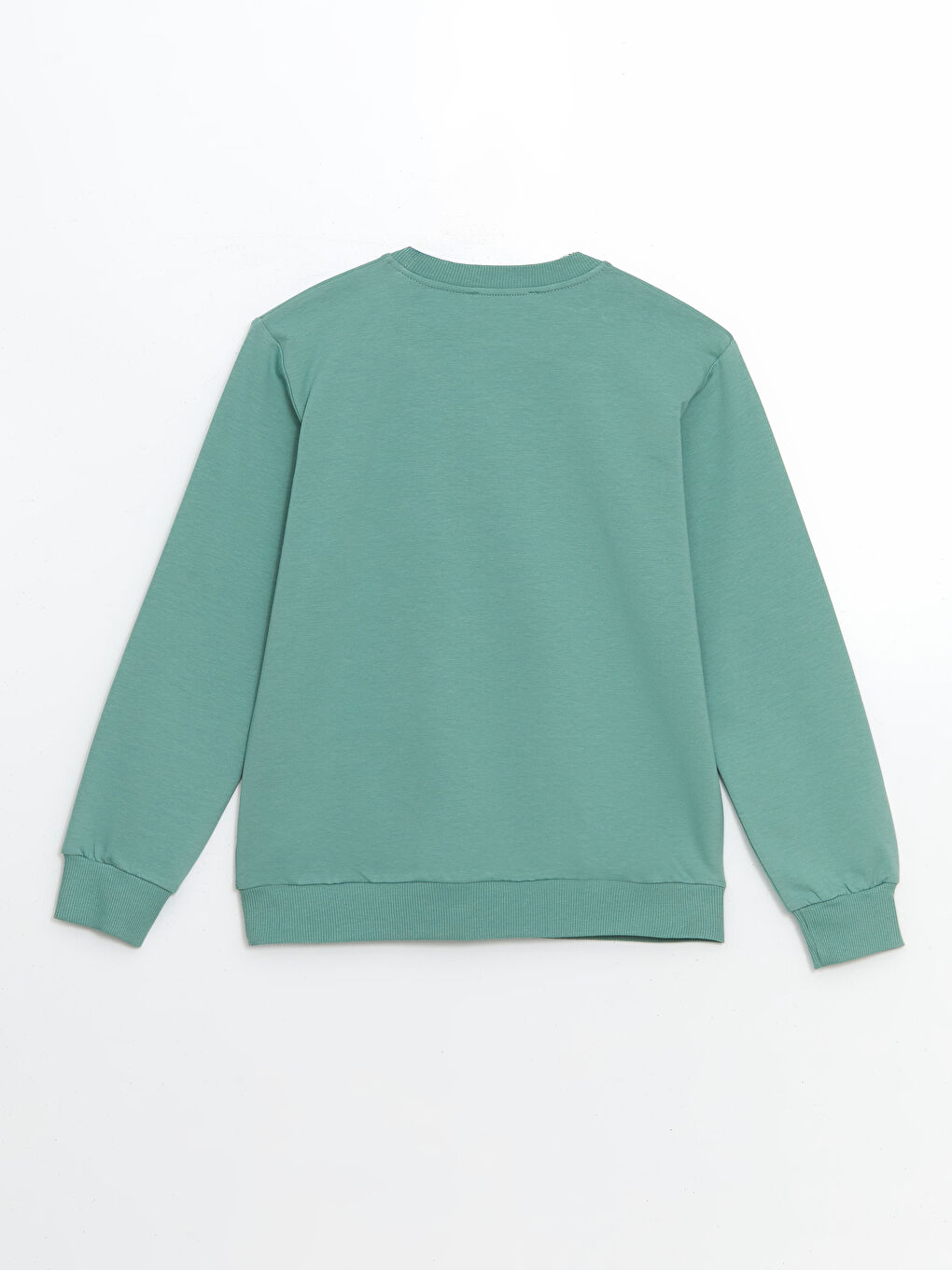 LCW Kids Yeşil Bisiklet Yaka Baskılı Kız Çocuk Sweatshirt - 1