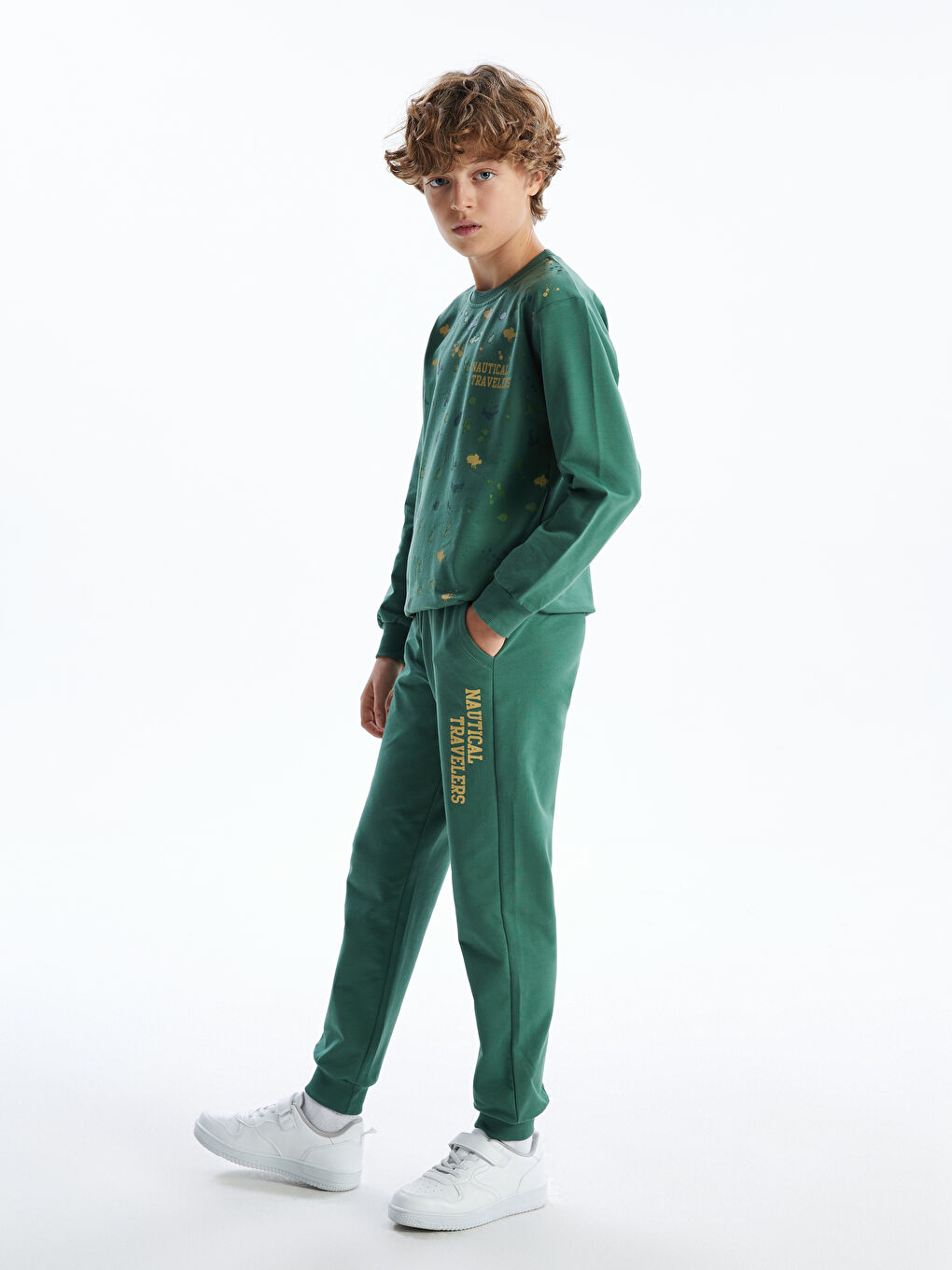 Haki Beli Lastikli Erkek Çocuk Jogger Eşofman Altı