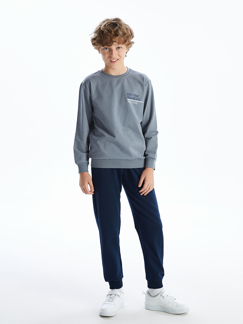 Lacivert Beli Lastikli Erkek Çocuk Jogger Eşofman Altı-1