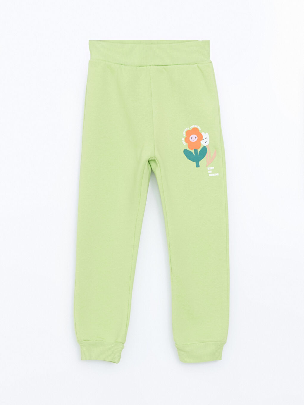 LCW Kids Yeşil Beli Lastikli Kız Çocuk Jogger Eşofman Altı