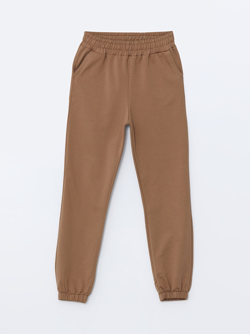 Kahverengi Beli Lastikli Kız Çocuk Jogger Eşofman Altı