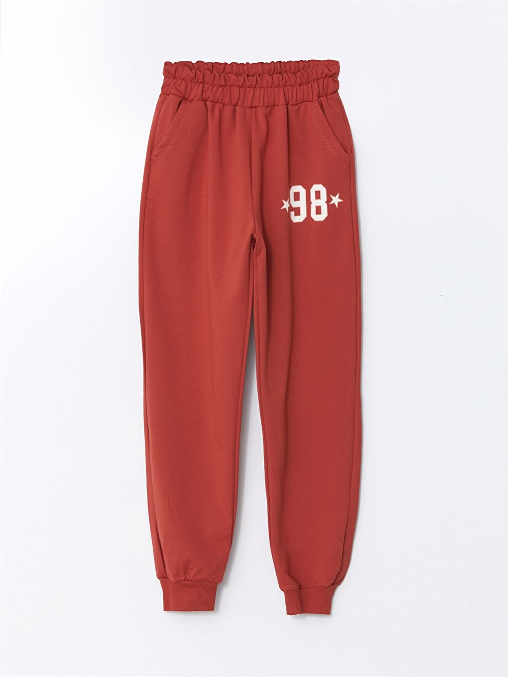 Kahverengi Beli Lastikli Kız Çocuk Jogger Eşofman Altı