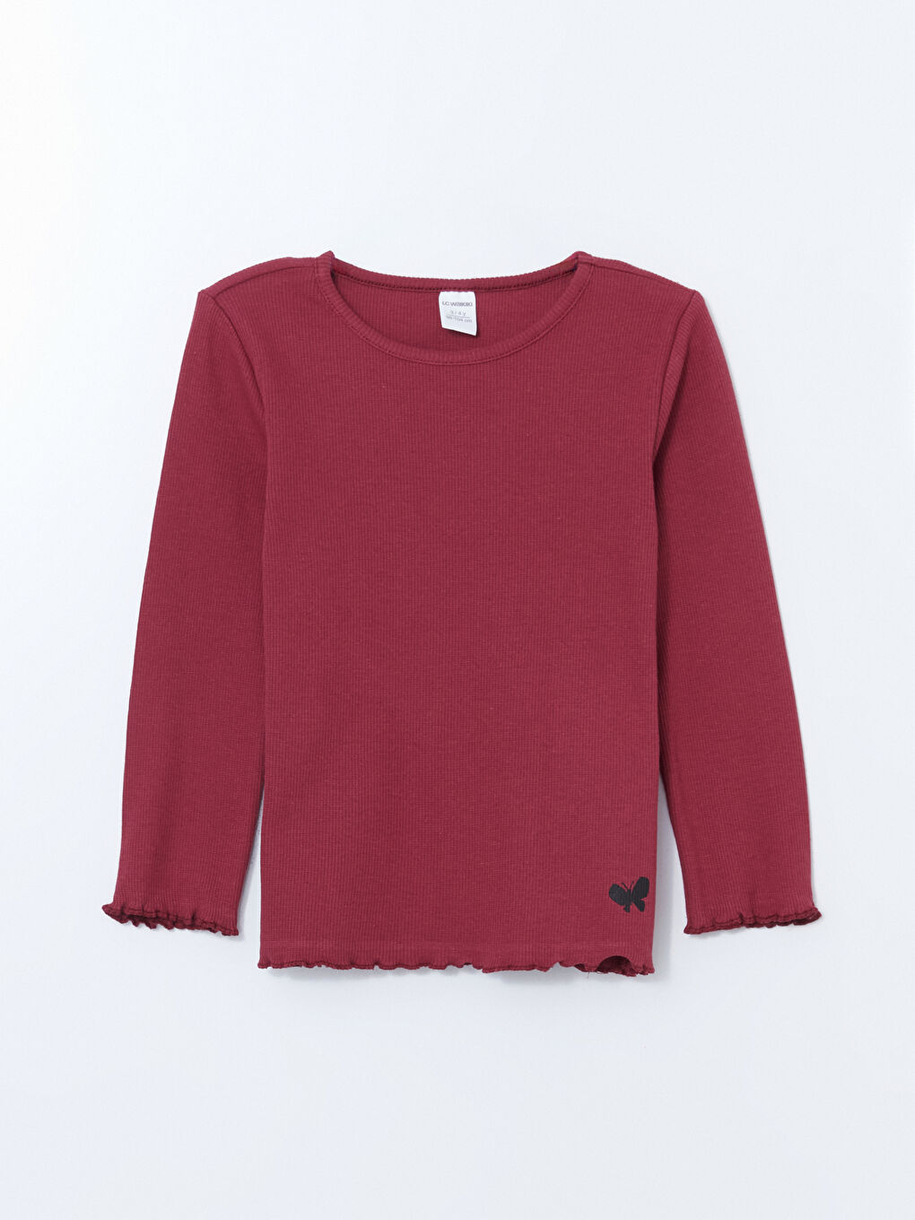 LCW Kids Crew Neck Long Sleeve Printed Girls' T-Shirt -W53016Z1-FGV