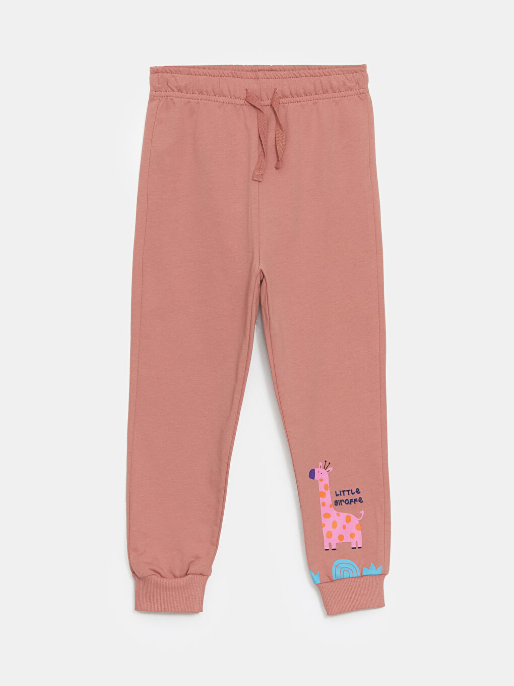 LCW Kids Pembe Beli Lastikli Kız Çocuk Jogger Eşofman Altı