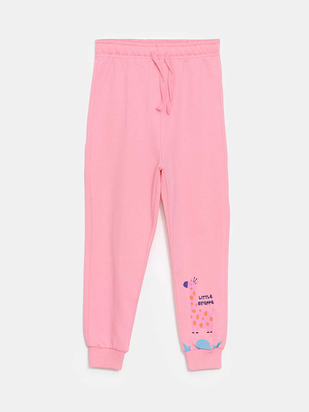 LCW Kids Pembe Beli Lastikli Kız Çocuk Jogger Eşofman Altı