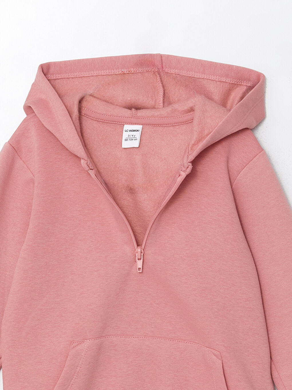 LCW Kids Hooded Long Sleeve Baby Girls' Zippered Sweatshirt -W53020Z1-CT3