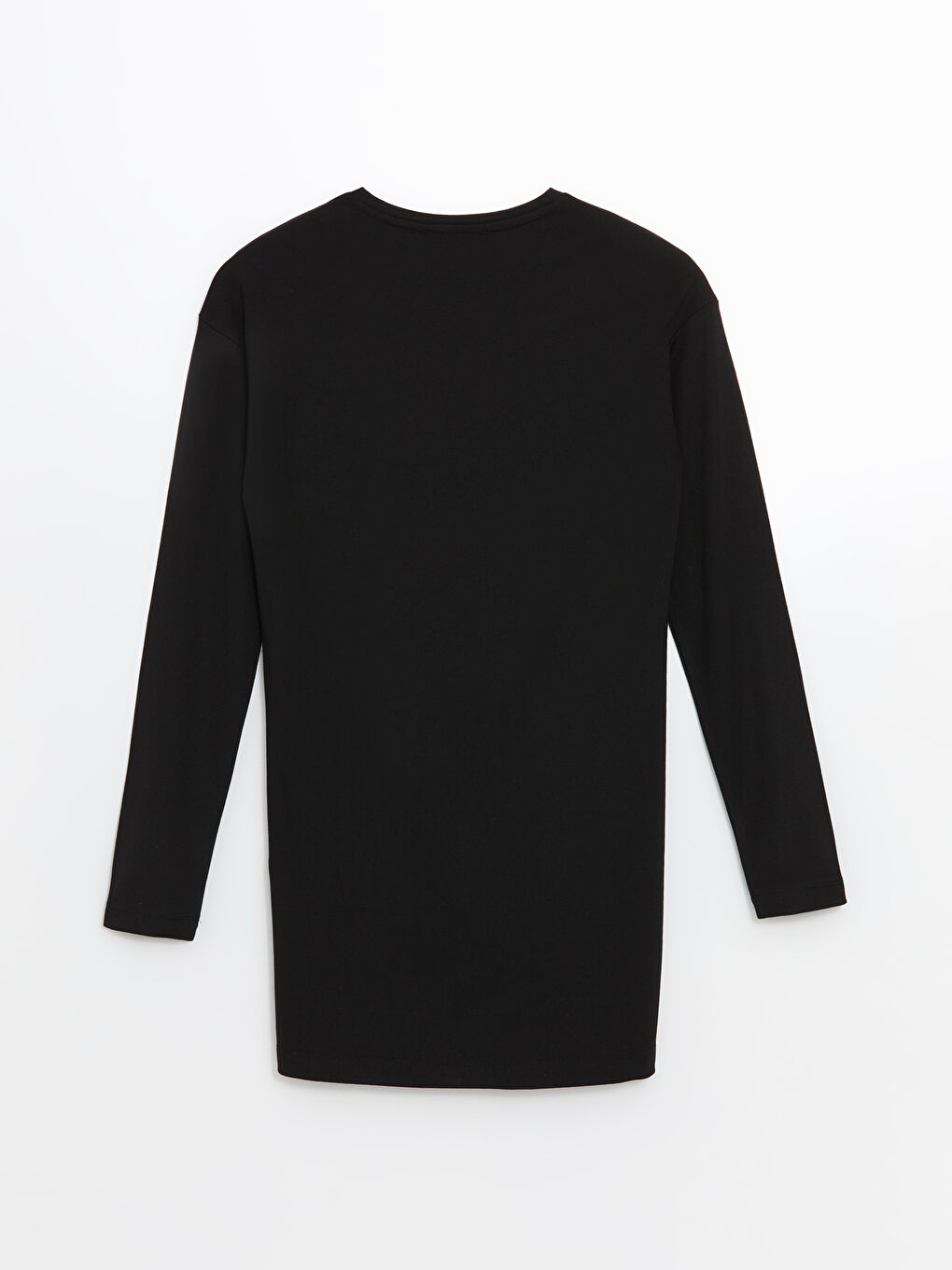 Siyah Bisiklet Yaka Baskılı Kadın Tunik-5