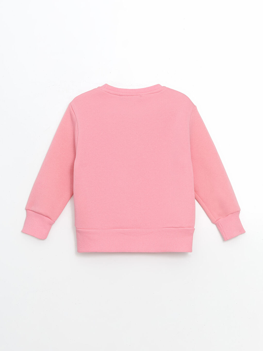 LCW Kids Pembe Bisiklet Yaka Baskılı Kız Çocuk Sweatshirt - 1