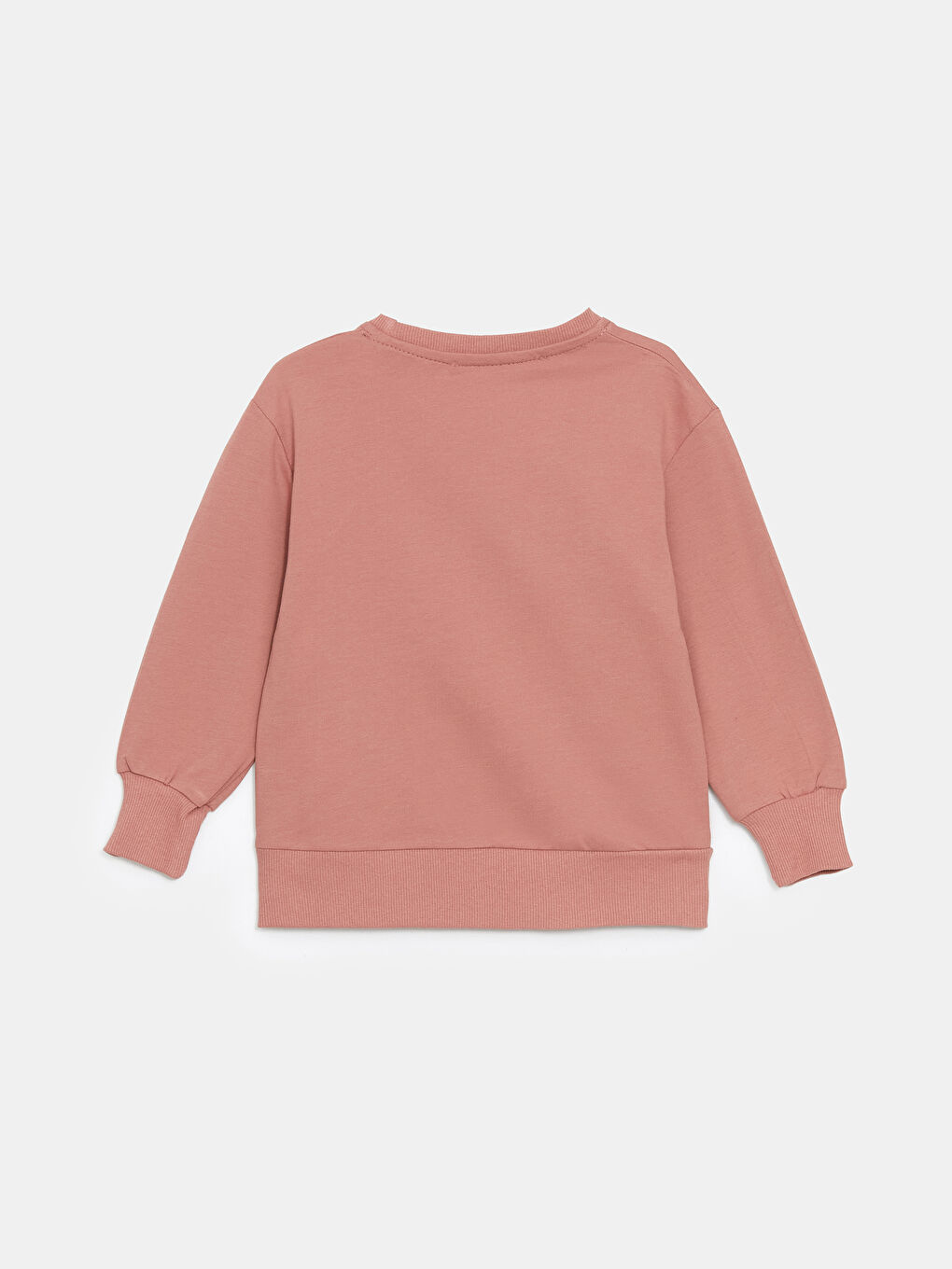 LCW Kids Pembe Bisiklet Yaka Baskılı Kız Çocuk Sweatshirt - 1