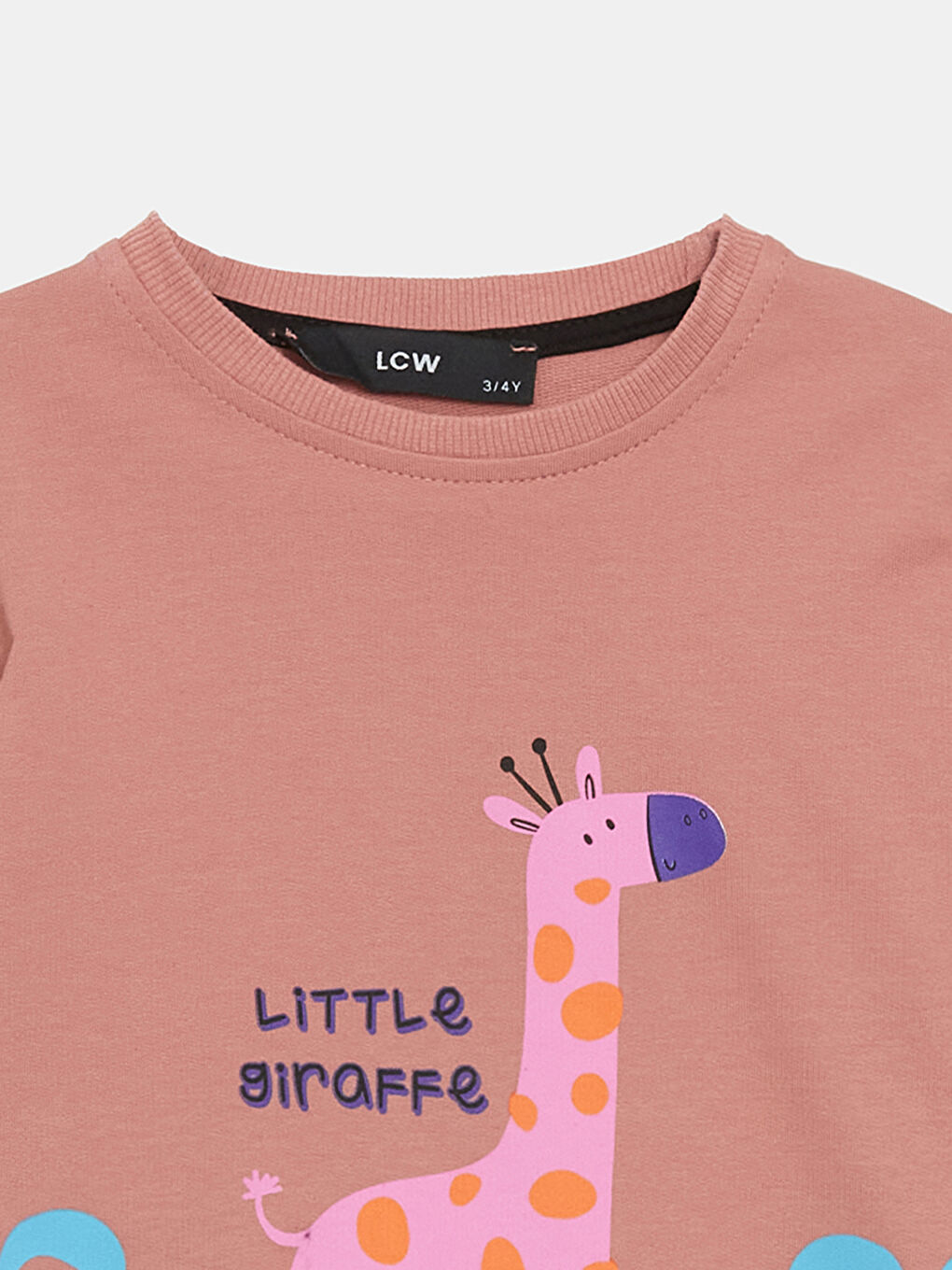 LCW Kids Pembe Bisiklet Yaka Baskılı Kız Çocuk Sweatshirt - 2