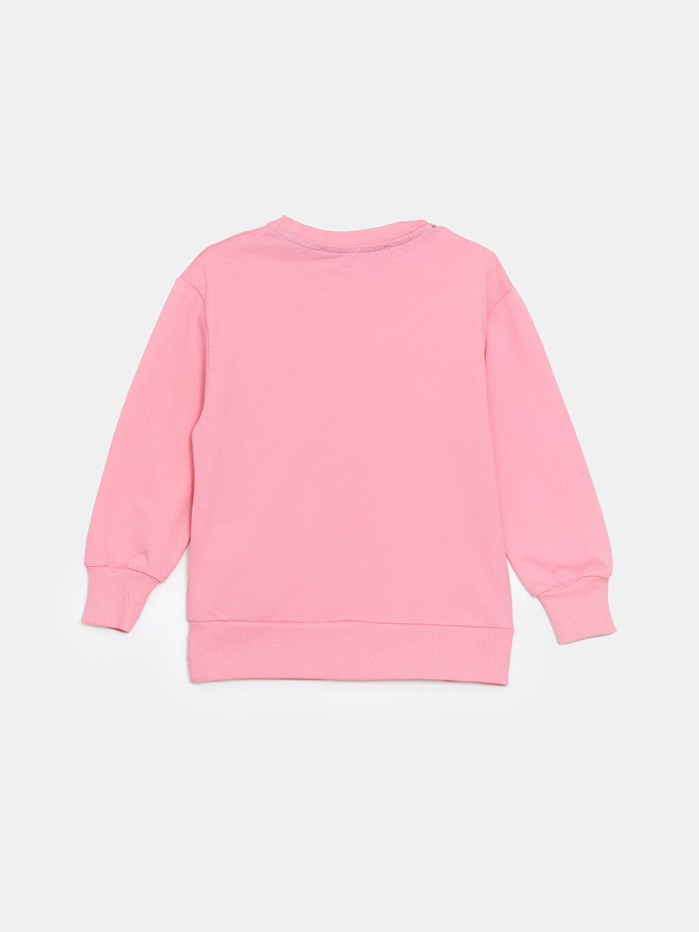 LCW Kids Pembe Bisiklet Yaka Baskılı Kız Çocuk Sweatshirt - 1