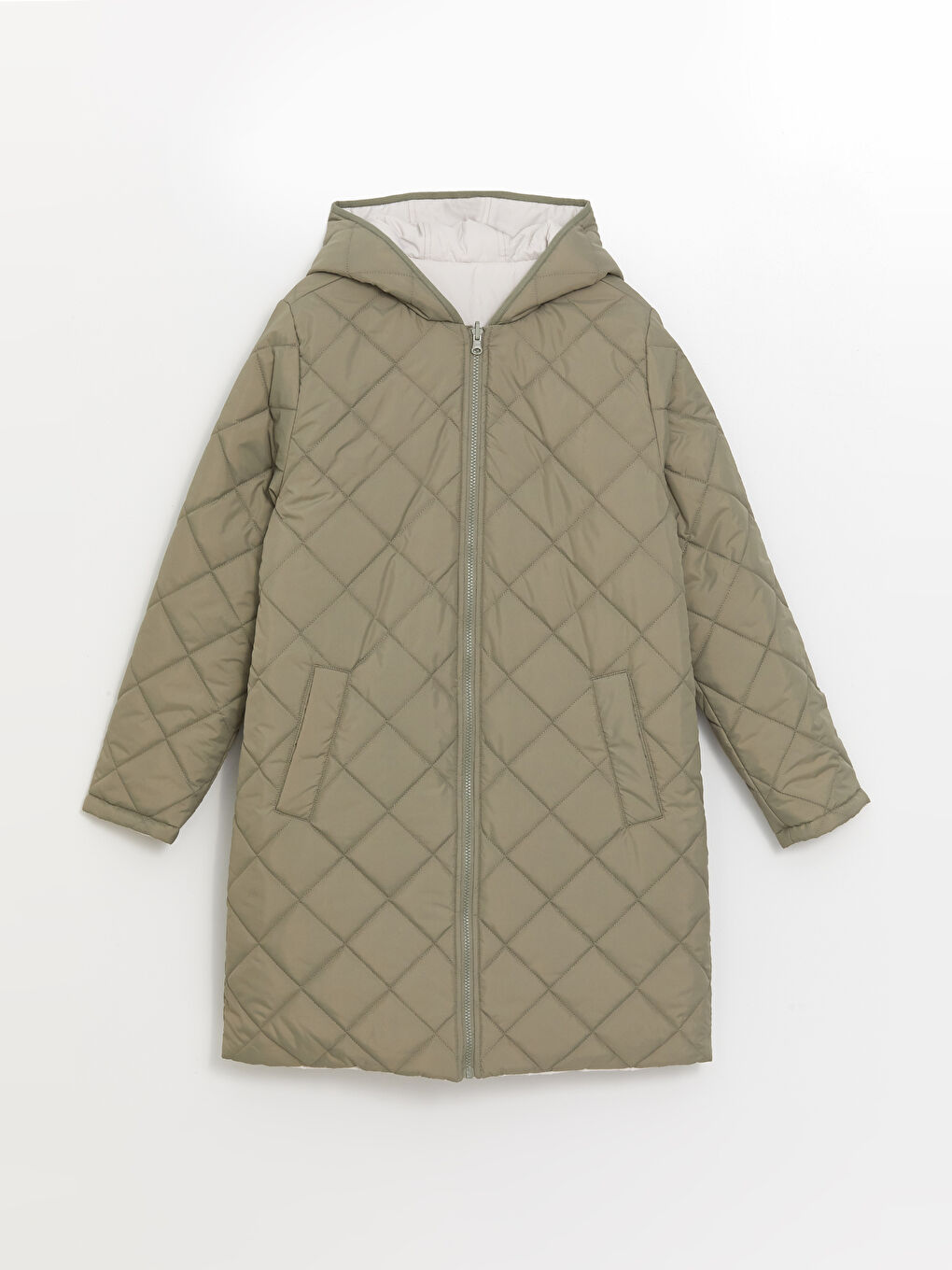 LCWAIKIKI Classic Hooded Reversible Women's Puffer Coat -W53227Z8-QTA