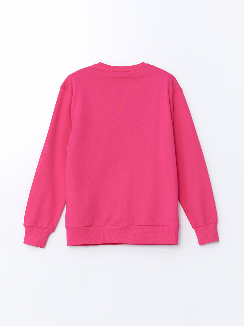 LCW Kids Fuşya Bisiklet Yaka Uzun Kollu Baskılı Kız Çocuk Sweatshirt - 1