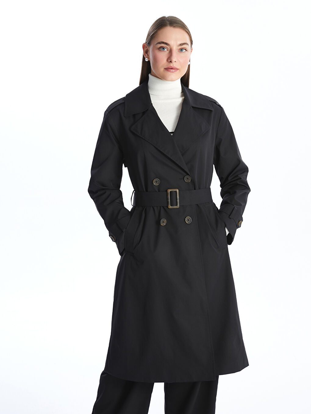 LCWAIKIKI Classic Jacket Neck Women's Trenchcoat -W53248Z8-CVL