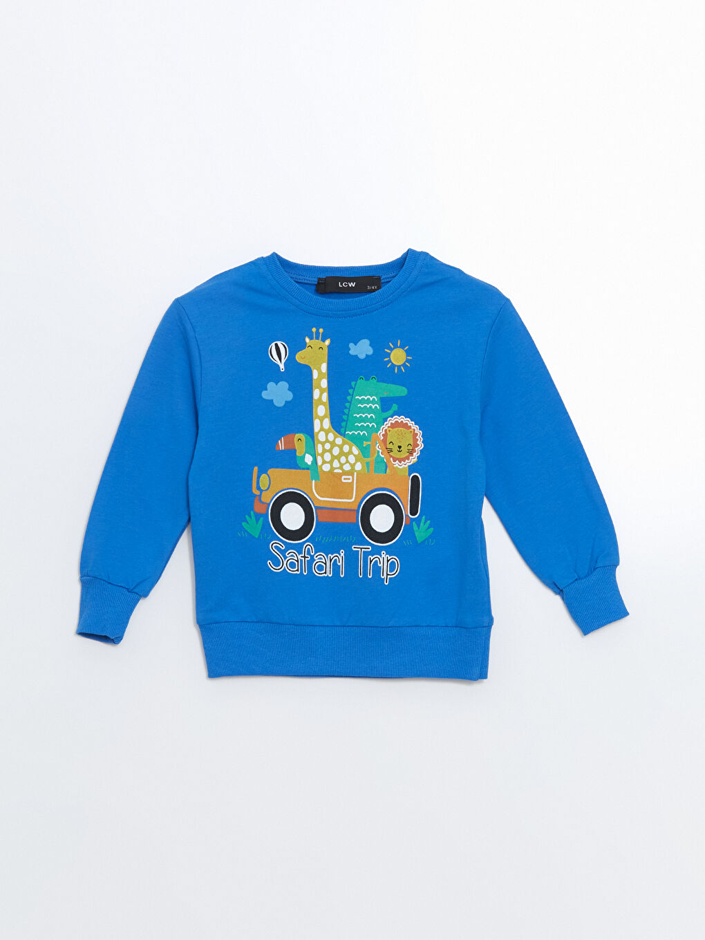 LCW Kids Mavi Bisiklet Yaka Kalın Erkek Çocuk Sweatshirt