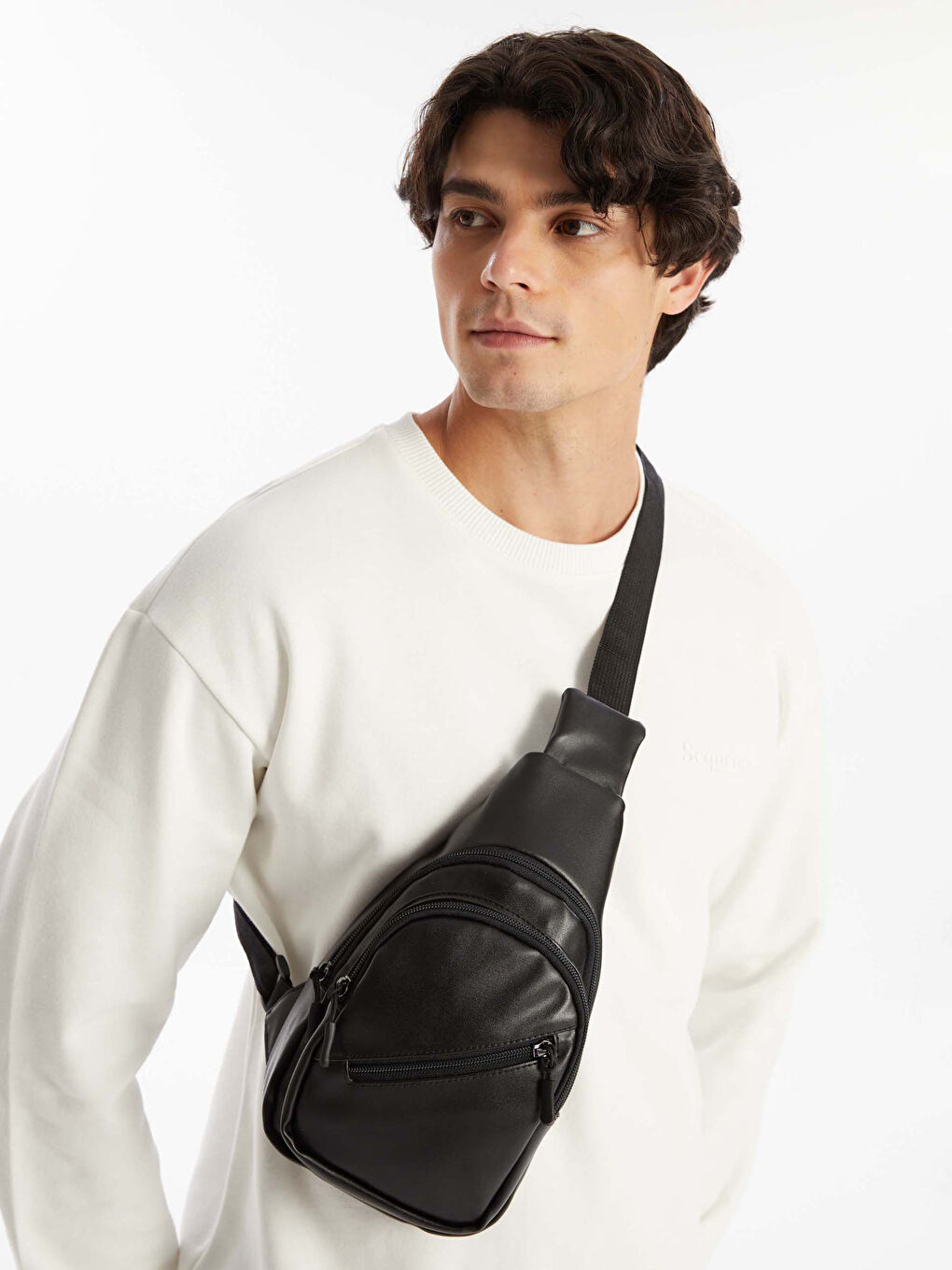 LCW ACCESSORIES حقيبة صدر للرجال بمظهر جلدي -W53284Z8-CVL