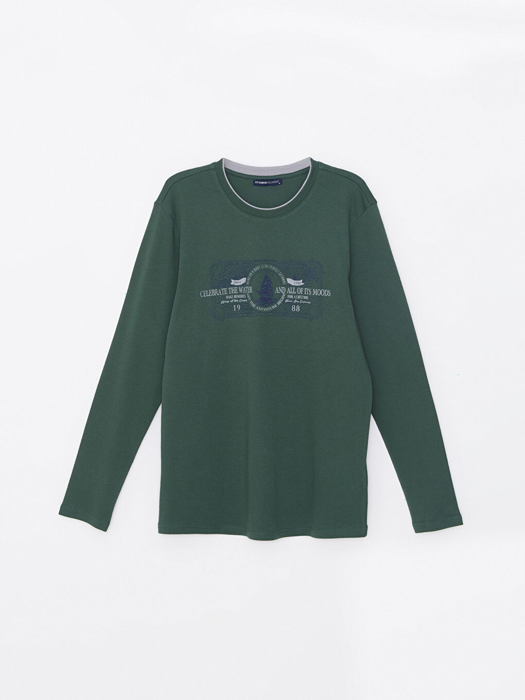 Crew Neck Long Sleeve Printed Men's Sweatshirt -W53314Z8-HRV