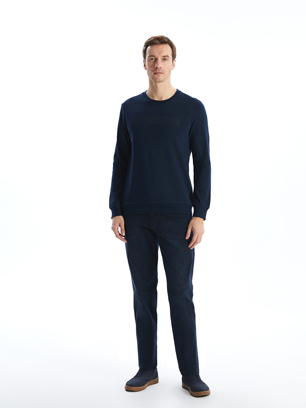 Crew Neck Long Sleeve Printed Men's Sweatshirt-3