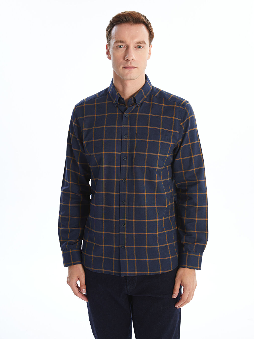 LCWAIKIKI Classic Regular Fit Long Sleeve Plaid Men's Shirt -W53326Z8-LQ4
