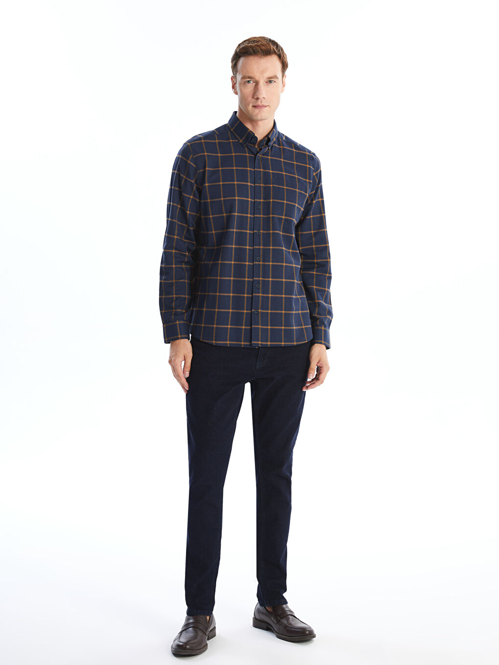LCWAIKIKI Classic Regular Fit Long Sleeve Plaid Men's Shirt -W53326Z8-LQ4