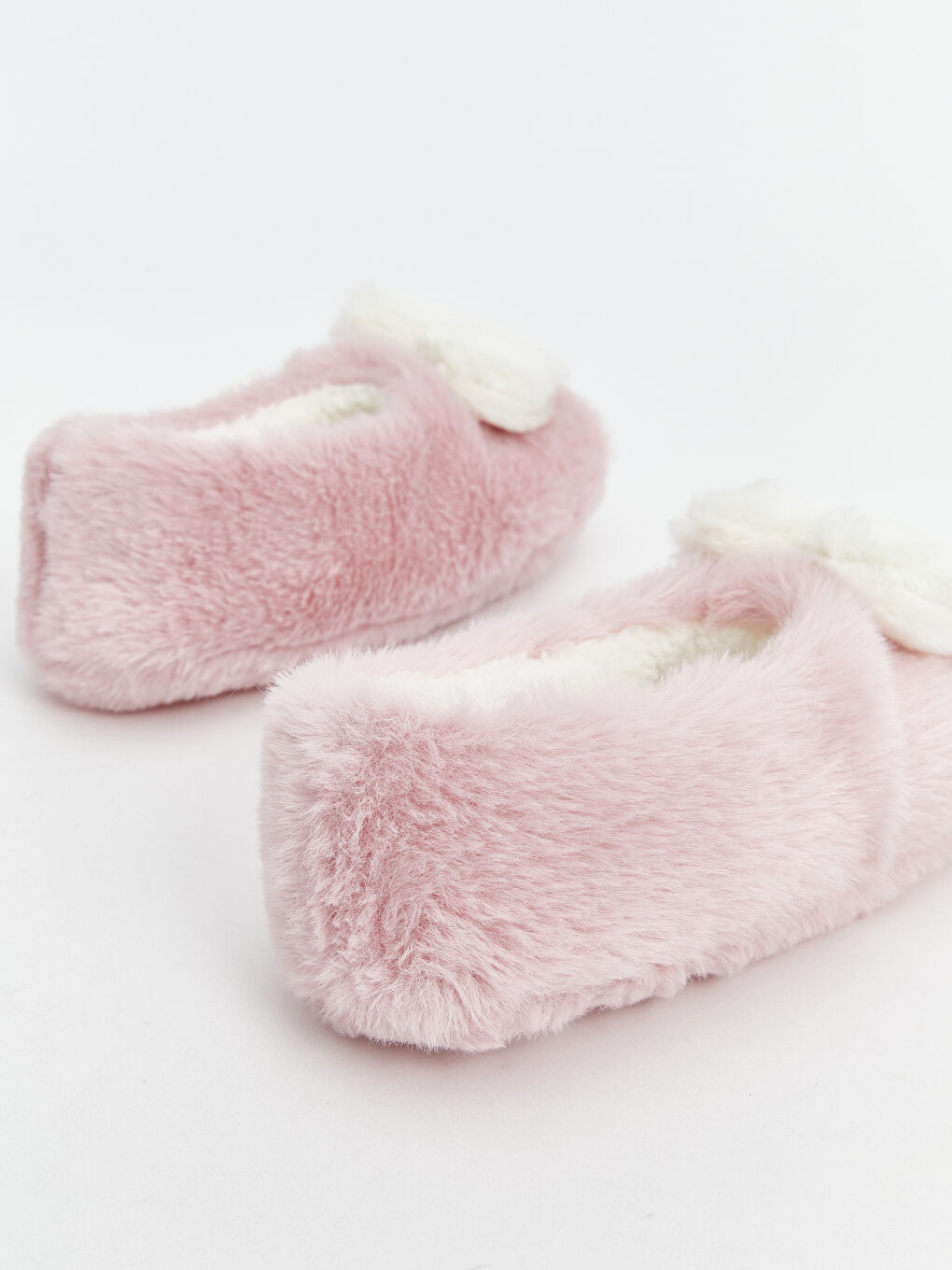 Heart Patterned Girls' Plush Slippers-4