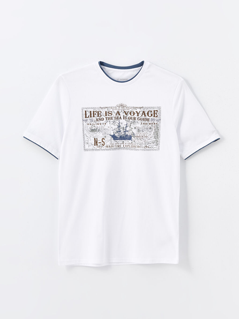 LCWAIKIKI Classic Crew Neck Printed Jersey Men's T-Shirt -W53373Z8-Q6K