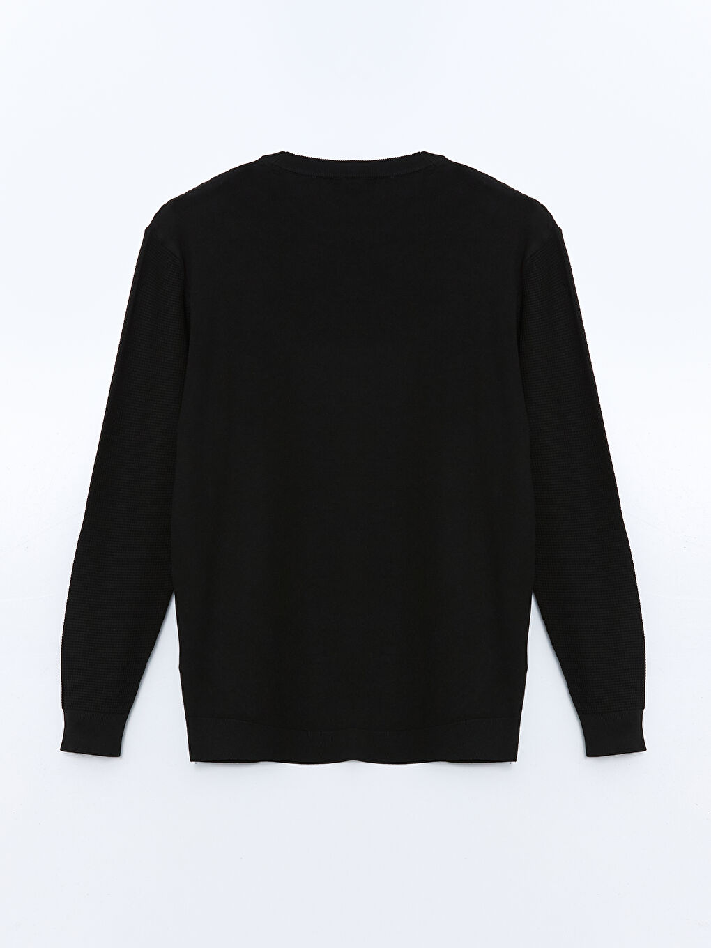 Siyah Bisiklet Yaka Erkek Triko Kazak-5