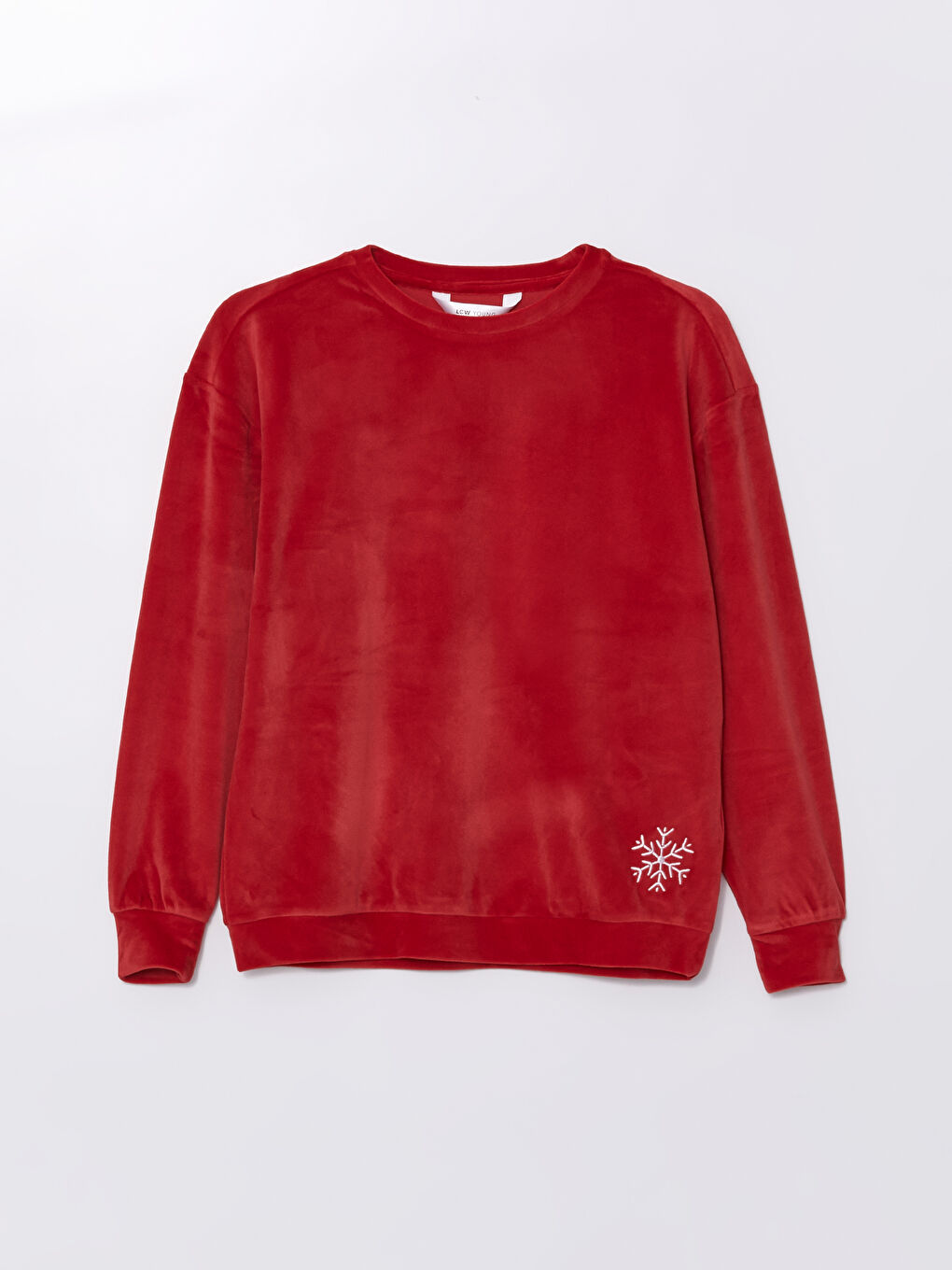 Crew Neck Embroidered Long Sleeve Women's Pyjamas Set-5