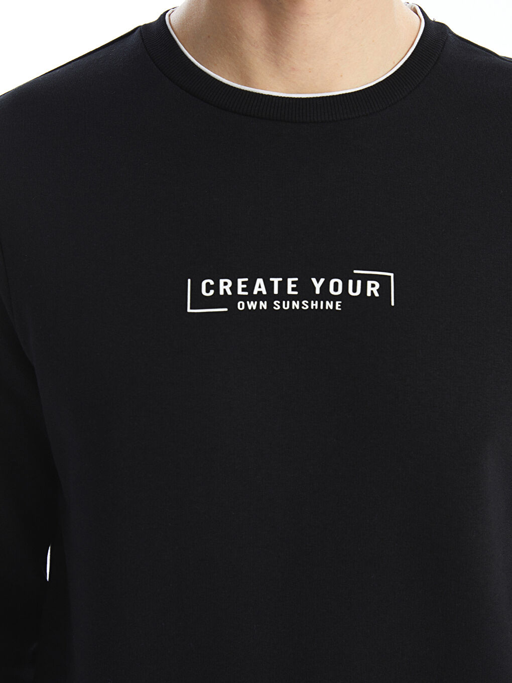 Crew Neck Printed Men's Thick Sweatshirt-2