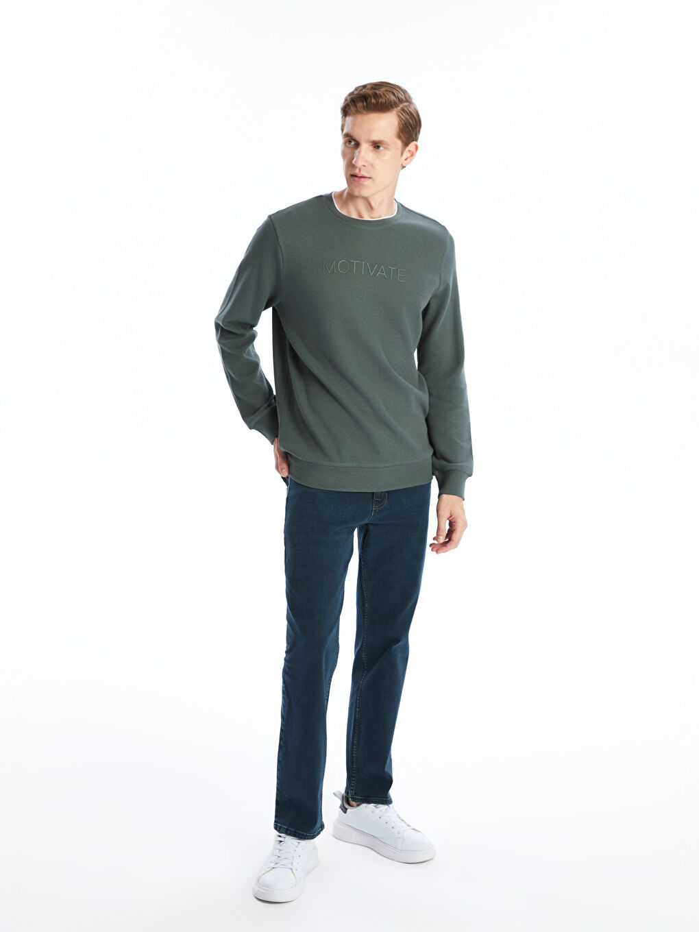Crew Neck Long Sleeve Printed Men's Sweatshirt-3