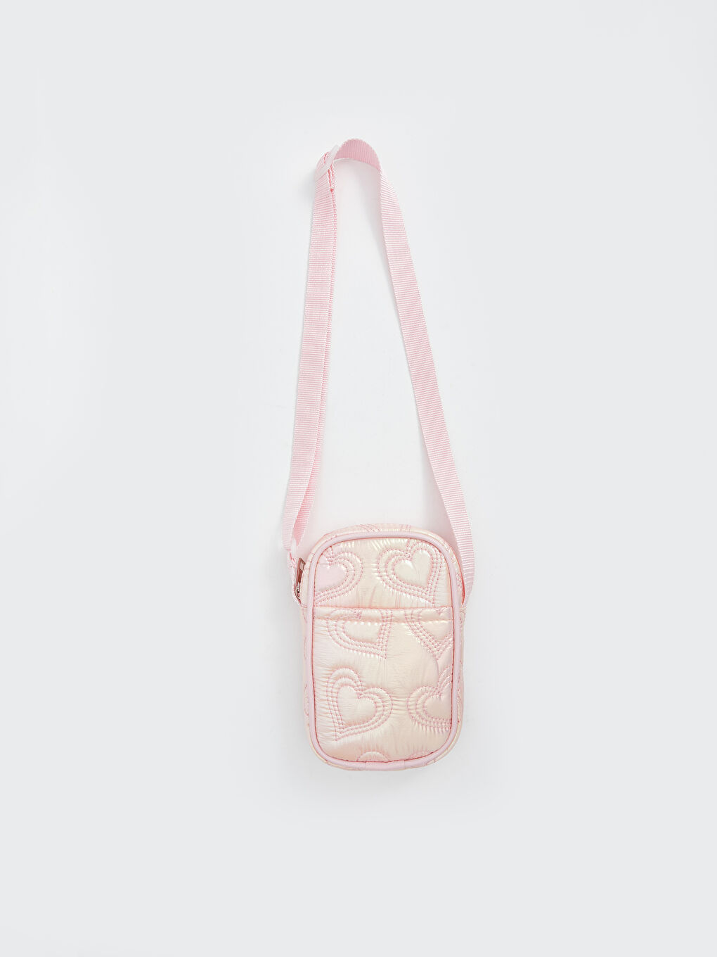 LCW ACCESSORIES Pembe Kalp Nakışlı Kız Çocuk Omuz Çantası