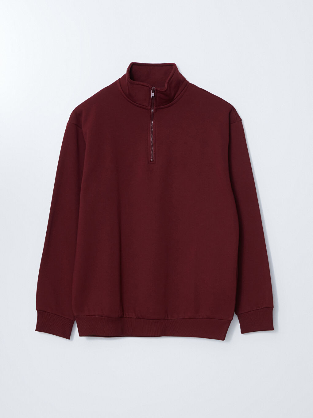 XSIDE Bordo Dik Yaka Uzun Kollu Kalın Erkek Sweatshirt - 4