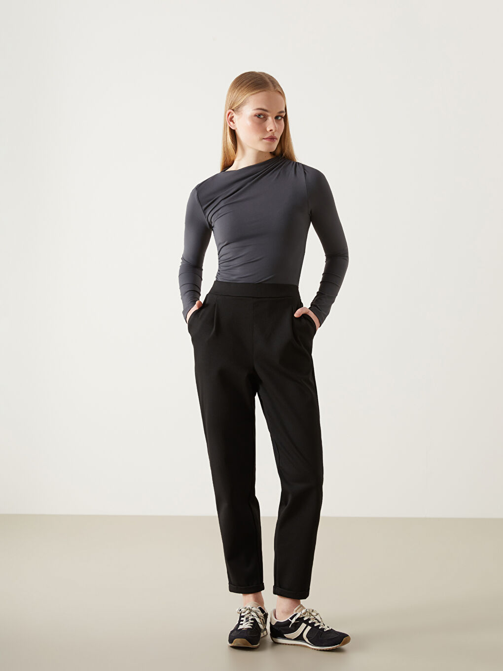 LCW Vision Elasticated Waist Women's Trousers -W4LT33Z8-CVL